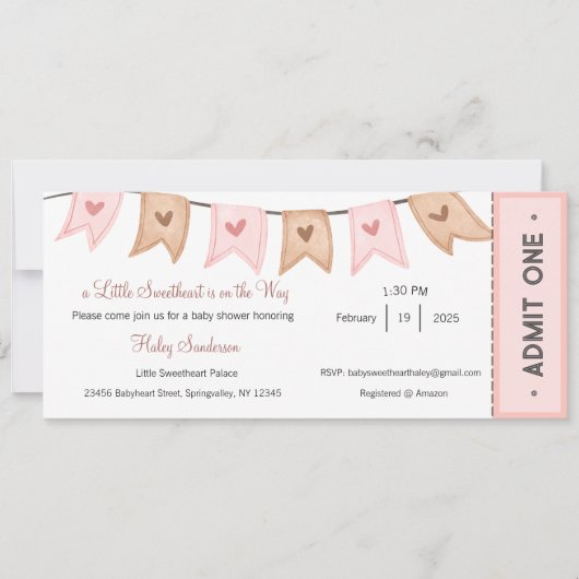 Un petit amour est sur le chemin Invitation (Devant)