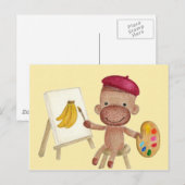 Un petit artiste Socky la carte postale Sock Monke (Devant / Derrière)