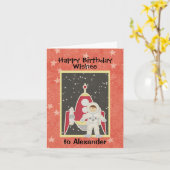 Un petit astronaute dans l'espace Carte d'annivers (Fleur jaune)