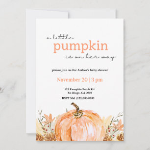 Un petit baby shower citrouille Invitation