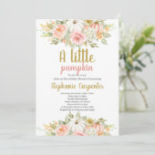 Un petit Baby shower Citrouille Invitation fille (Debout devant)