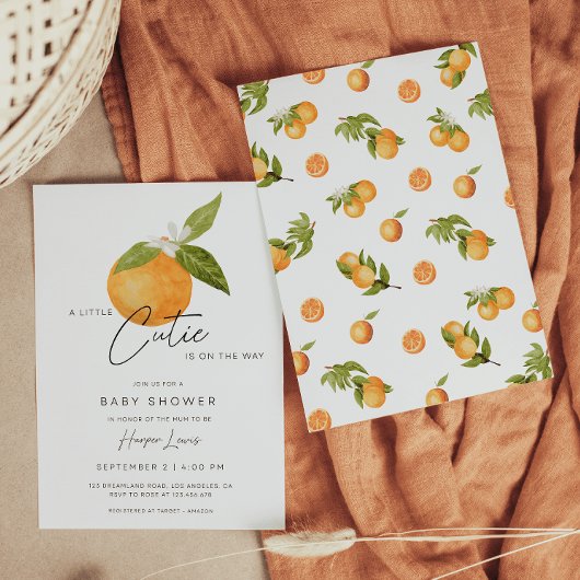 Un petit Baby shower Cutie Oranges Invitation
