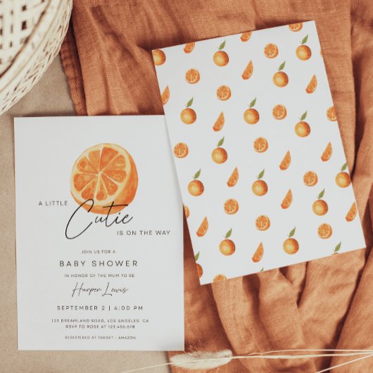 Un petit Baby shower Cutie Oranges Invitation