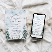 Un petit Baby shower de flocon de neige Invitation