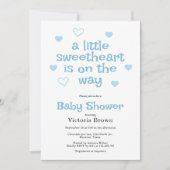 Un petit Baby shower de garçon amoureux Invitation (Devant)