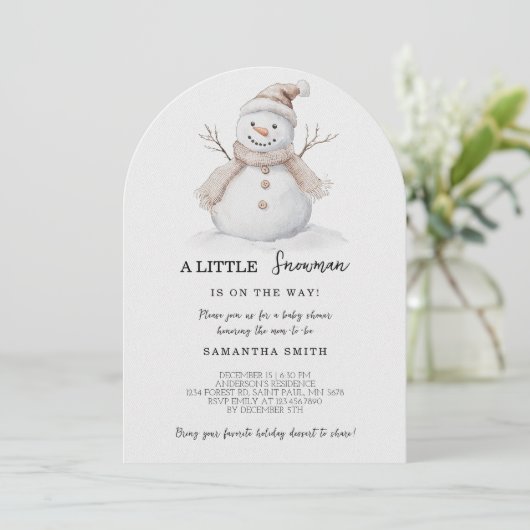 Un petit Baby shower de neige Invitation de Noël (Debout devant)