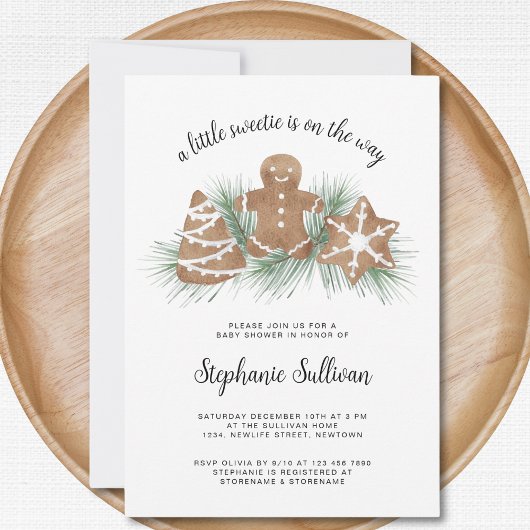 Un petit Baby shower de Noël doux Invitation