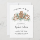 Un petit Baby shower de Noël doux Invitation (Devant)