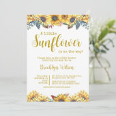 Un petit Baby shower de tournesol Invitation (Debout devant)
