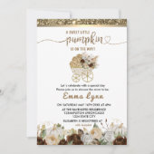 Un petit Baby shower d'or Citrouille Invitation (Devant)