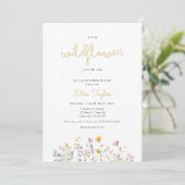 Un petit Baby shower Fleur sauvage Invitation (Debout devant)