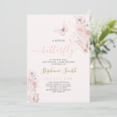 Un petit Baby shower papillon Invitation fille (Debout devant)