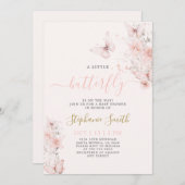 Un petit Baby shower papillon Invitation fille (Devant / Derrière)