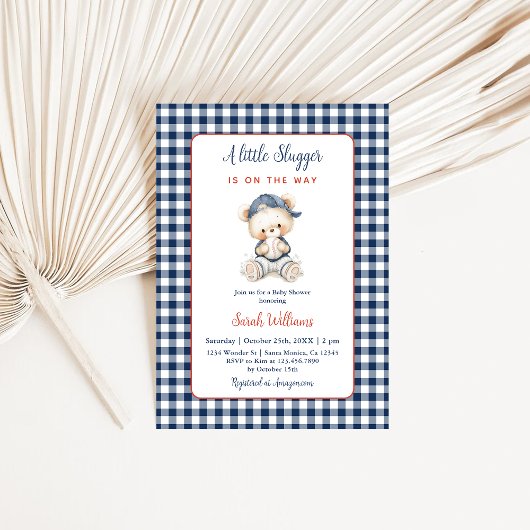 Un Petit Baby shower Slugger Invitation Garçon