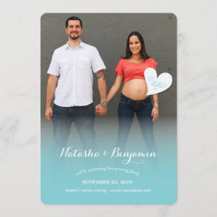 Un petit bonjour bleu Grossesse Faire-part photo