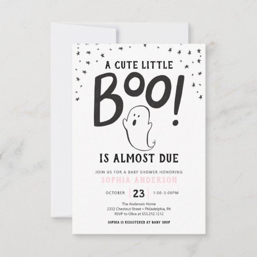 Un petit Boo Halloween Baby shower Invitation (Devant)