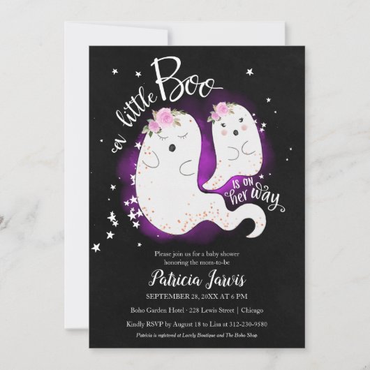 Un petit Boo Halloween Baby shower Invitation (Devant)