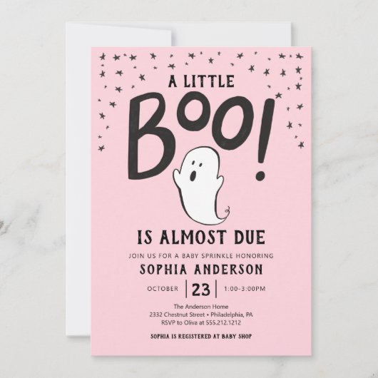 Un Petit Boo Halloween Baby Sprinkle Invitation (Devant)