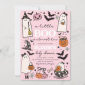 Un Petit Boo Rose Halloween Baby shower Invitation (Devant)