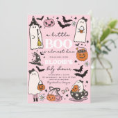 Un Petit Boo Rose Halloween Baby shower Invitation (Debout devant)