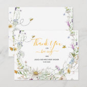 Un petit Carte de remerciements Fleur sauvage d'ab (Devant / Derrière)