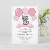 un petit chaton Kitty Baby shower Invitation (Debout devant)