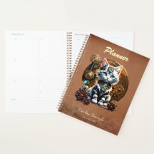 Un petit chaton mignon dans un style steampunk.