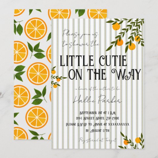 Un petit chou arrive Invitation (Devant / Derrière)