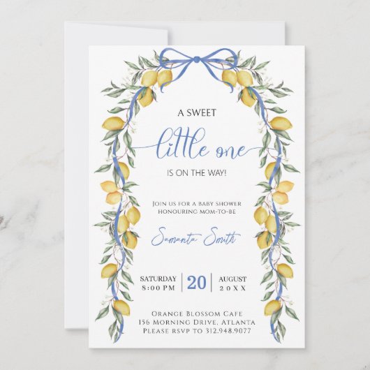 Un petit citron doux Baby shower Invitation (Devant)