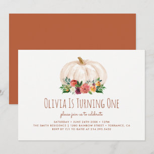 Un petit Citrouille 1er anniversaire Invitation