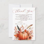 Un Petit Citrouille Automne Merci Carte Note (Devant)