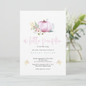 Un Petit Citrouille Baby Girl Shower Invitation (Debout devant)