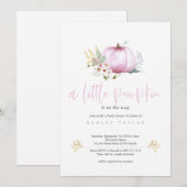 Un Petit Citrouille Baby Girl Shower Invitation (Devant / Derrière)