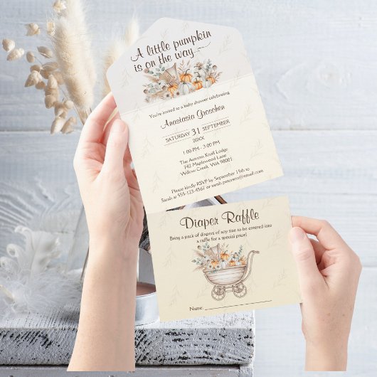Un Petit Citrouille Boho Baby shower Invitation