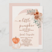 Un petit citrouille Boho Baby shower Invitation (Devant / Derrière)