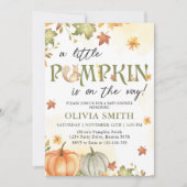 Un petit Citrouille chute Baby shower Invitation (Devant)