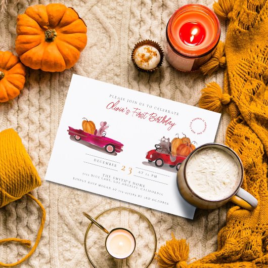 Un Petit Citrouille Fait Une Invitation D'Annivers