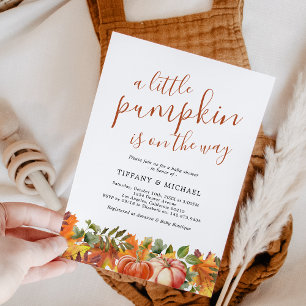 Un Petit Citrouille Invitation Baby shower Automne