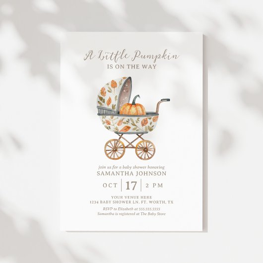 Un Petit Citrouille Invitation Baby shower Automne