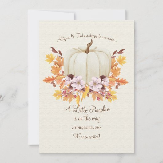 Un Petit Citrouille Sur Le Chemin Faire-part Gross (Devant)