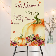 Un petit citrouille tombe laisse baby shower