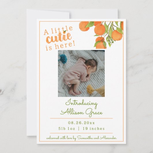 Un Petit Cutie Est Ici Faire-part de naissance (Devant)