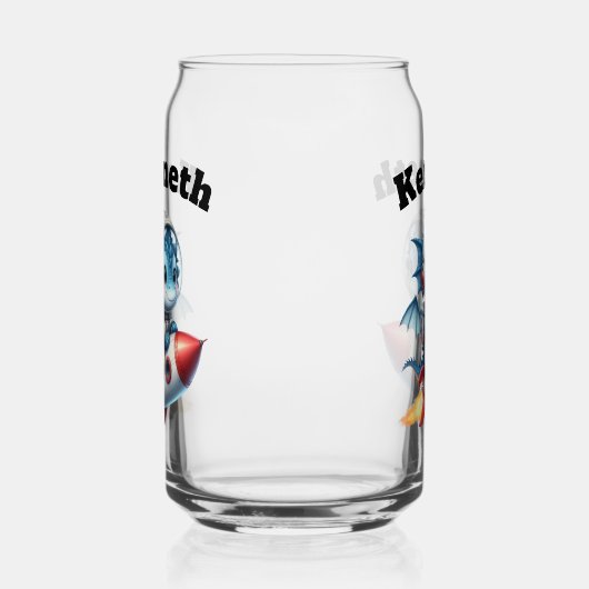 Un petit dragon vole une fusée dans l'espace ! (Gauche)