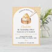 Un Petit Dumpling Première Invitation de fête d'an (Debout devant)