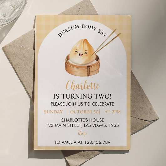 Un Petit Dumpling Première Invitation de fête d'an