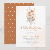 Un Petit Fleur sauvage Boho Baby shower Invitation (Devant / Derrière)