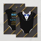 Un petit homme tuxedo baby shower invitation carte (Devant / Derrière)