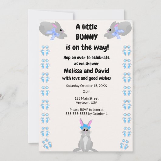 Un petit lapin arrive Invitation (Devant)