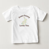Un petit lapin t'aime Tshirt bébé floral (Devant)