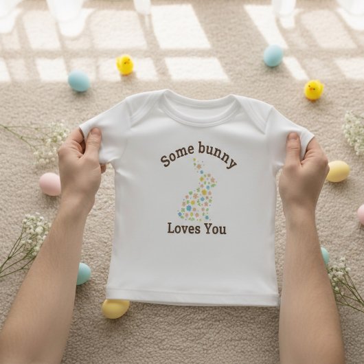 Un petit lapin t'aime Tshirt bébé floral